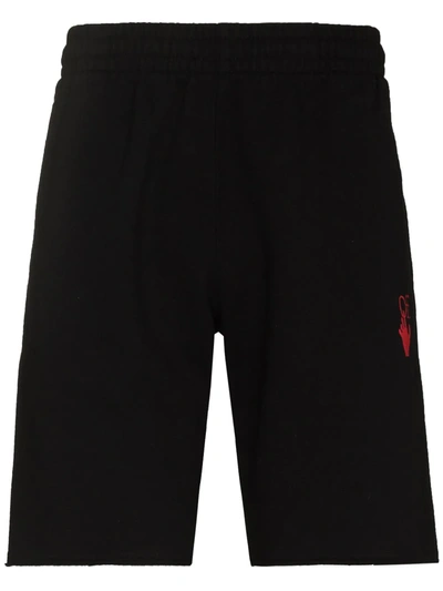 Off-white Black Starred Arrow Print Track Shorts In Nero