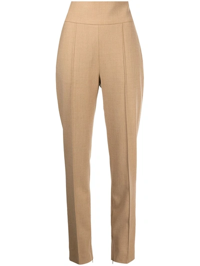 Alexandre Vauthier High-waisted Trousers In Brown