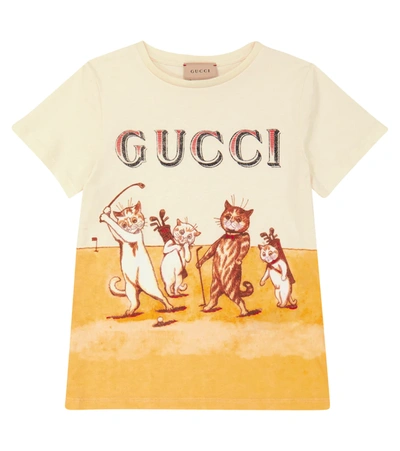 Gucci Kids' Printed Cotton Jersey T-shirt In Sunkissed/mc