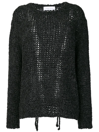 Iro Crescent Open Knit Sweater In Grey
