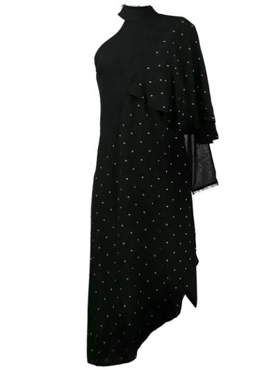 Kitx One-sleeve Asymmetric Studded Dress - Black