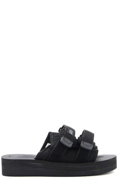 Suicoke Logo Patch Strap Sandals In Black