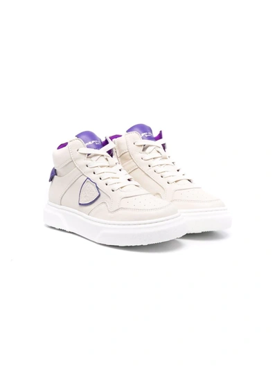 Philippe Model Kids' Mid-top Leather Trainers In White