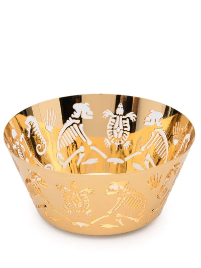 Ghidini 1961 Polished Skeleton-detail Bowl In Gold