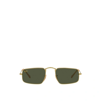 Ray Ban Julie Green Classic G-15 Rectangular Unisex Sunglasses Rb3957 919631 46 In Gold Tone,green