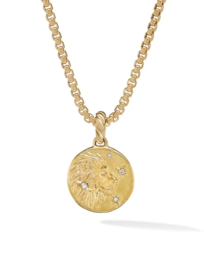David Yurman Zodiac Amulet In 18k Yellow Gold With Diamonds In Leo
