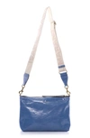 Isabel Marant Nessah Patent Leather Shoulder Bag In 30bu Blue