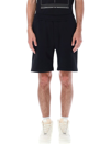 Helmut Lang Asymmetric-layered Woven Shorts In Black