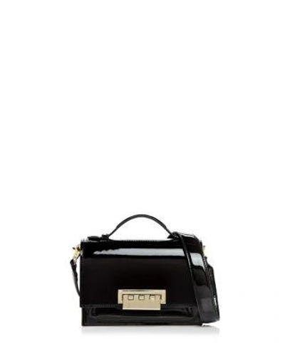 Zac Zac Posen Earthette Accordion Patent Leather Shoulder Bag In Black/gold