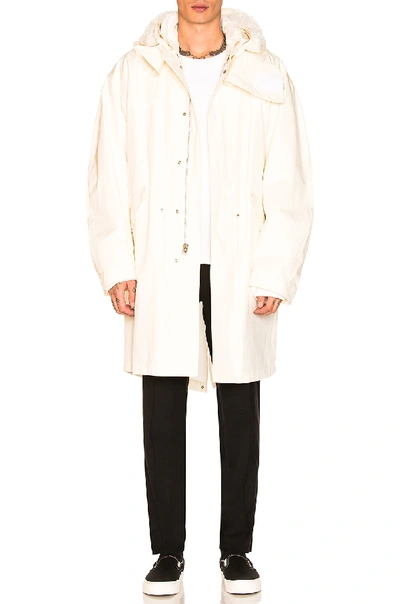 Helmut Lang Off-white Re-edition Hooded Parka In Bianco