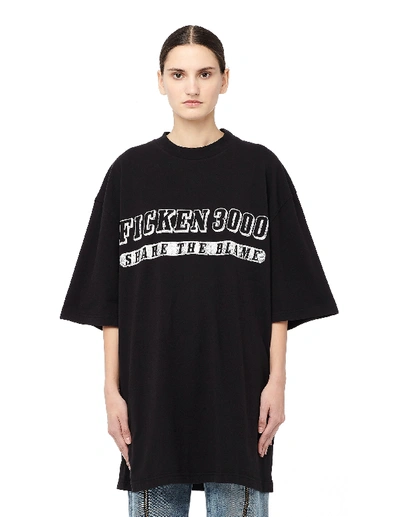 Vetements Ficken 3000 Printed T-shirt In Black