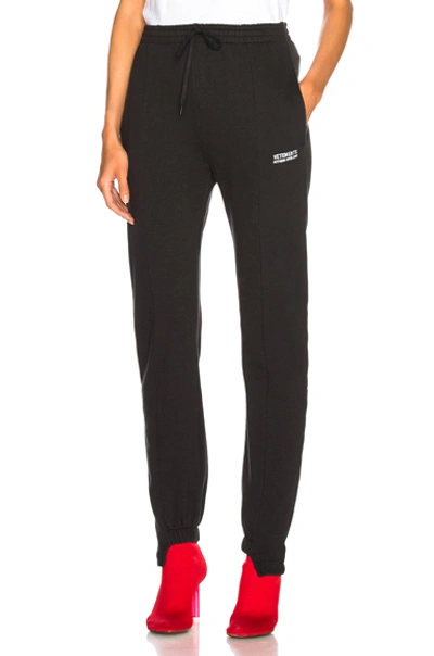 Vetements Slim-fit Cotton-blend Track Pants In Black