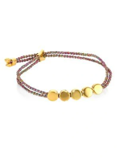 Monica Vinader Linear Bead Friendship Bracelet/rainbow In Yellow Gold