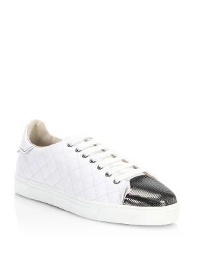 Louis Leeman Quilted Low Top Sneakers In White