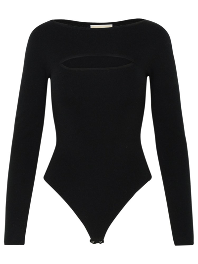 Michael Michael Kors Boat Neck Cutout Bodysuit In Black