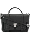 Proenza Schouler Ps1+ Medium Leather Satchel Bag, Black