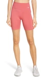 Nike One Mid-rise Bike Shorts In Archaeo Pink/ White