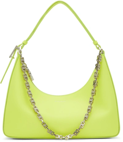 Givenchy Small Moon Cut Out Calfskin Leather Hobo Bag In Yellow