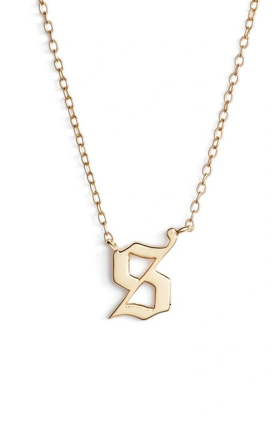 Argento Vivo Sterling Silver Argento Vivo Gothic Initial Pendant Necklace In Gold