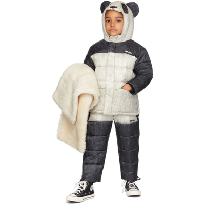 Doublet Ssense Exclusive Kids Grey & Black Panda Costume Puffer Jacket In Grey/black