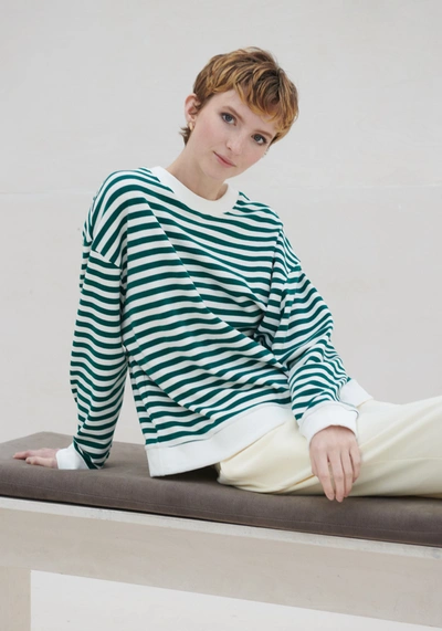 Paisie Striped Sweatshirt In White,multi