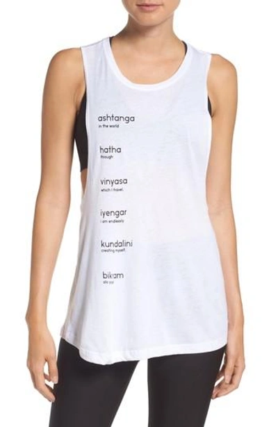 Alo Yoga Flow Tank In White Yoga Poses