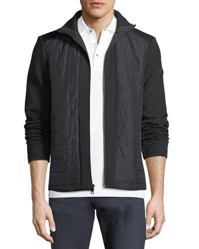 Michael Kors Quilted Zip Jacket With Neoprene Combo In Black