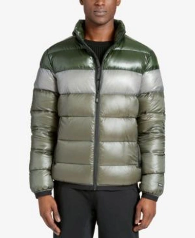 Dkny Men's Essential Puffer Jacket In Green/char/olive