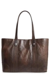 Frye Melissa Leather Shopper - Brown In Slate