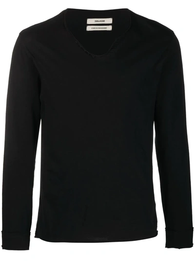 Zadig & Voltaire Monastir Long-sleeved T-shirt In Noir