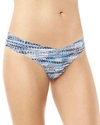 Commando Printed Classic Thong In Blue Tweed