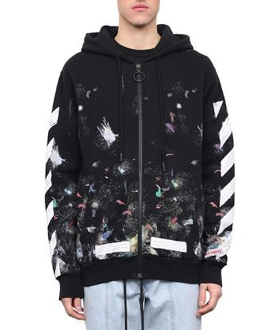 Off-white Diagonal Galaxy Brushed Zip Hoodie In Multi | ModeSens