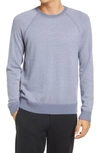 Vince Bird's Eye Wool & Cashmere Pullover In Iris Blue/ Pearl