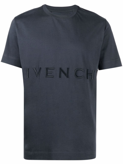 Givenchy Embroidered Logo Slim T-shirt Night Blue