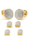 Cufflinks, Inc Pavé Crystal Cuff Links In Gold