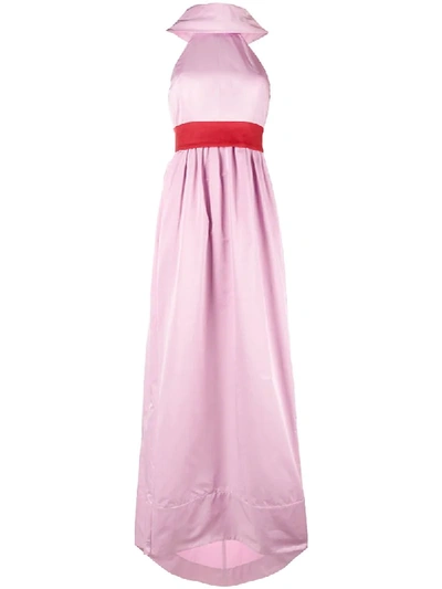 Rosie Assoulin That's A Blow Pop Draped Taffeta Gown In Pink