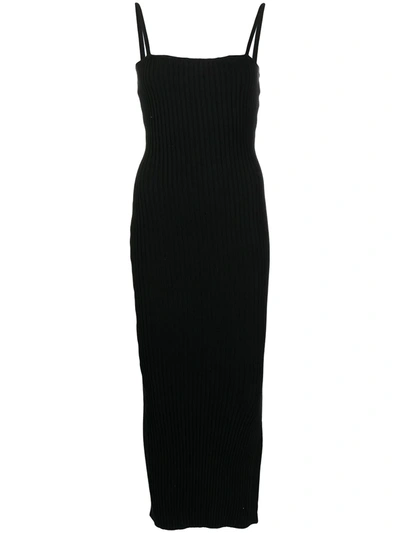 Anna Quan Winnie Scoop-neck Cotton-blend Knitted Midi Dress In Black