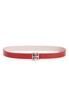 Givenchy 4g Buckle Reversible Skinny Leather Belt In Baby Blue