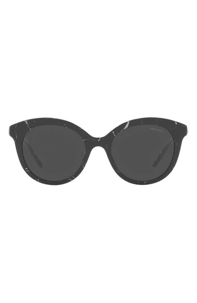 Prada 0pr 02ys Round Gradient Sunglasses In Black / Dark / Gray