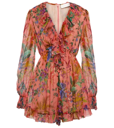 Zimmermann Tropicana Flutter Floral-print Playsuit In Multicoloured