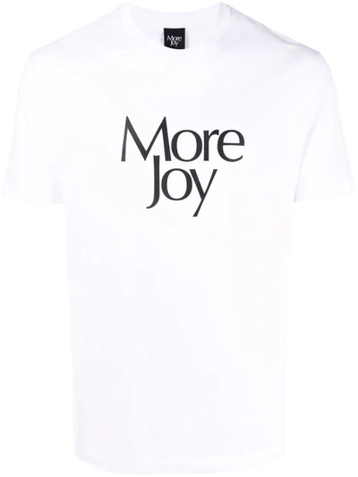 More Joy Unisex Logo Oversize Organic Cotton Graphic Tee In White