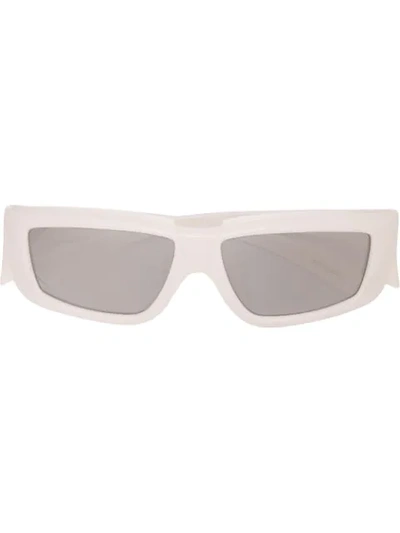 Rick Owens Larry Rick Sunglasses In White