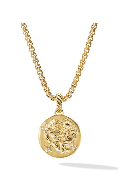 David Yurman Zodiac Amulet In 18k Yellow Gold With Diamonds In Gemini
