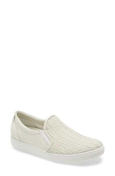Ecco Soft 7 Slip-on Sneaker In Shadow White Leather