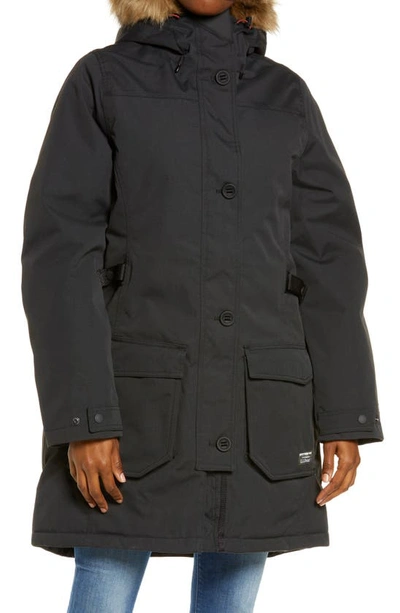 L.l.bean Maine Mountain 650 Fill Power Down Parka With Removable Faux Fur Trim In Black