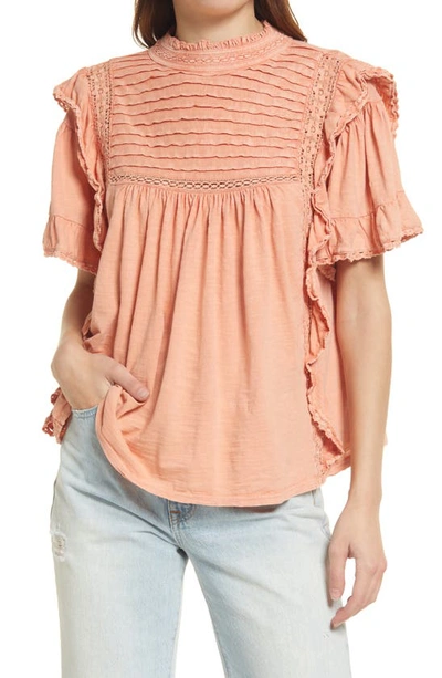 Free People Le Femme Top In Winter Coral