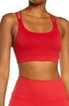 Zella Seamless Strappy Sports Bra In Red Couture