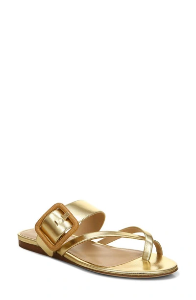Veronica Beard Salva Metallic Leather Criss-cross Sandals In Light Gold