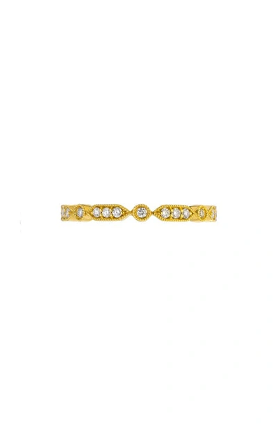 Sethi Couture Deco Mini Diamond Band Ring In Yellow