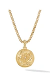 David Yurman 18k Yellow Gold Diamond Zodiac Amulet Pendant In Virgo